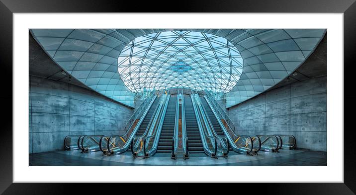 Malmo Triangeln Train Station Interior in Colour Framed Mounted Print by Antony McAulay
