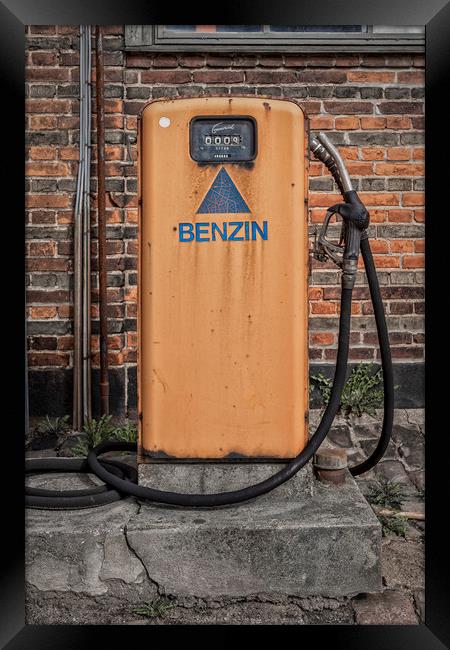 Retro Petrol Pump Framed Print by Antony McAulay
