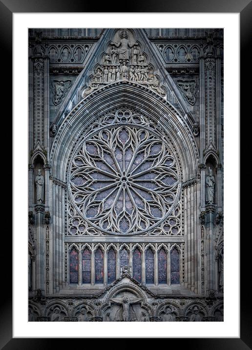Trondheim Nidaros Cathedral Rose Window Framed Mounted Print by Antony McAulay