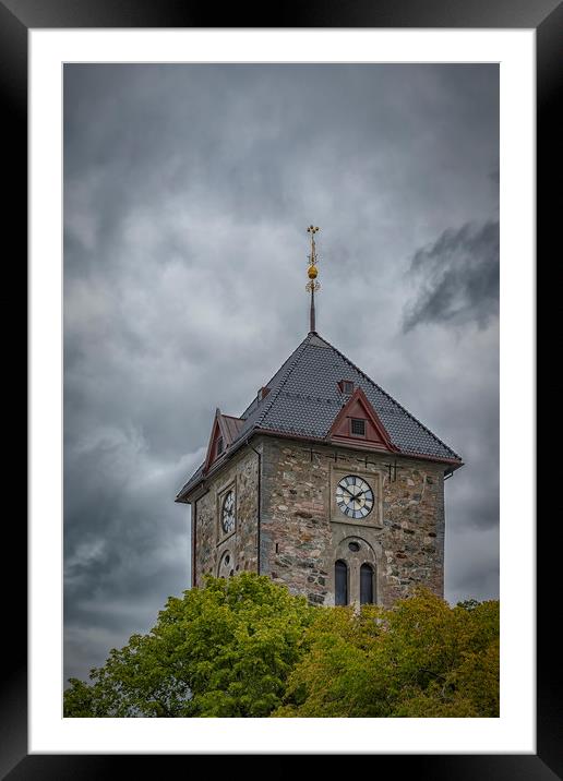 Trondheim Var Frue Church Clock Tower Framed Mounted Print by Antony McAulay