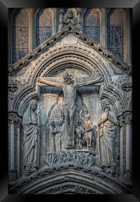 Trondheim Nidaros Cathedral Christ Detail Framed Print by Antony McAulay