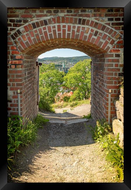 Trondheim Kristiansten Fortress Archway View Framed Print by Antony McAulay