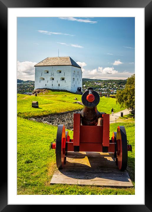 Trondheim Kristiansten Fortress with Canon Framed Mounted Print by Antony McAulay