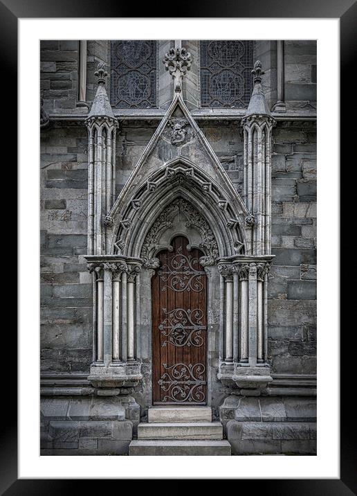 Trondheim Nidaros Cathedral Small Side Door Framed Mounted Print by Antony McAulay