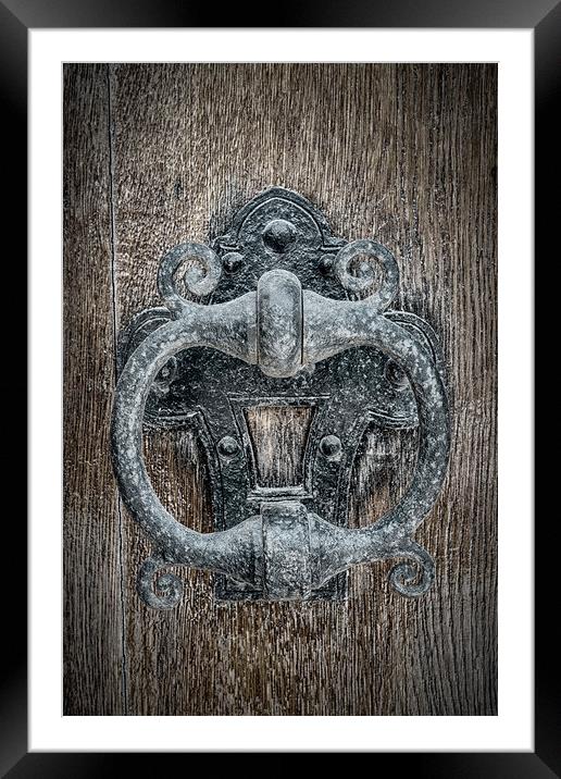 Classic Iron Door Knocker Framed Mounted Print by Antony McAulay