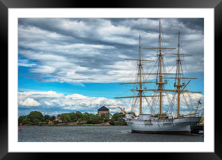 Karlskrona Naval Museum Tallship Landscape Framed Mounted Print by Antony McAulay