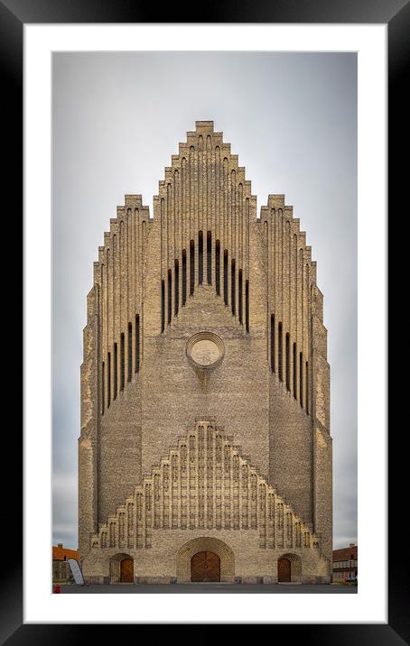 Copenhagen Grundtvigs Church Vertical Panorama Framed Mounted Print by Antony McAulay