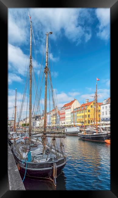 Copenhagen Nyhavn District with Foreground Tallshi Framed Print by Antony McAulay