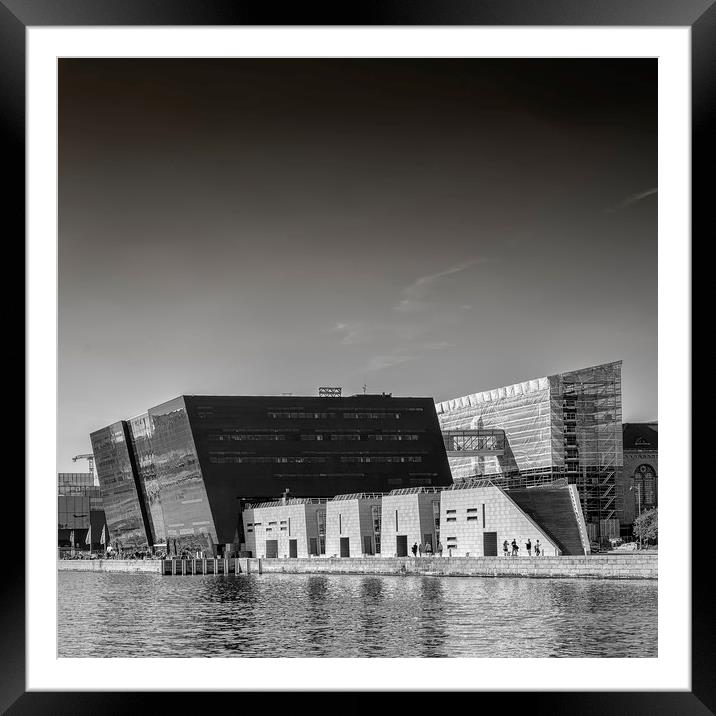 Copenhagen Black Diamond Mono Edit Framed Mounted Print by Antony McAulay