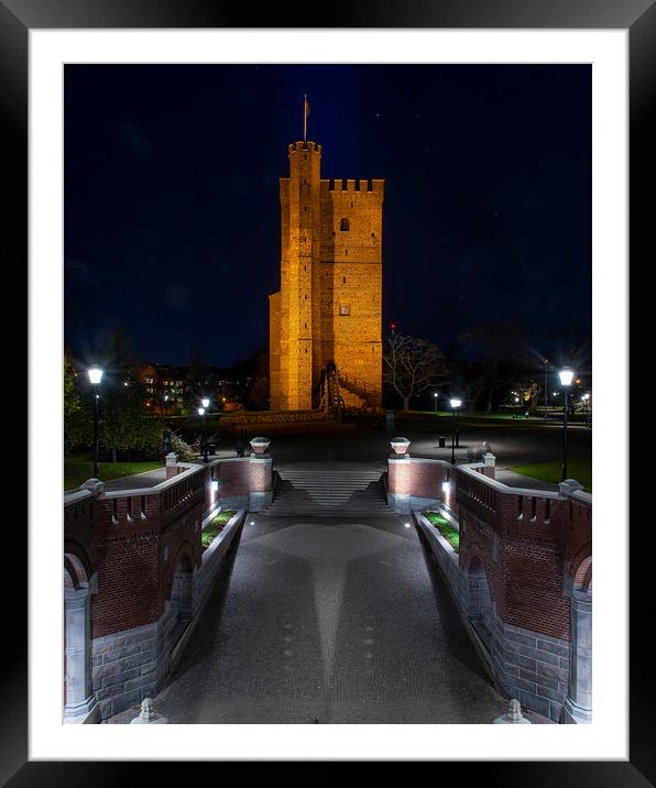 Helsingborg Karnan At Night Framed Mounted Print by Antony McAulay