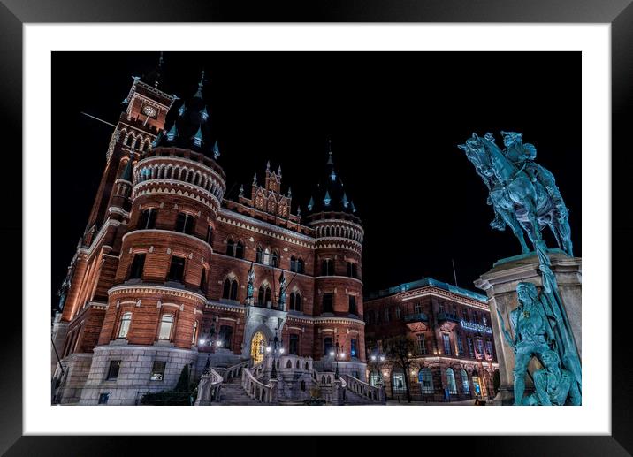 Helsingborg Town Hall Nightime Framed Mounted Print by Antony McAulay