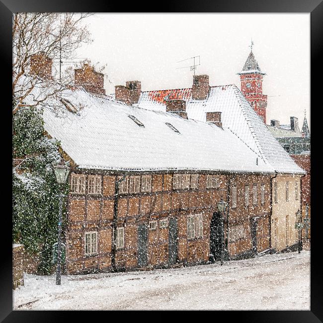 Helsingborg Wintry Old Town Building Framed Print by Antony McAulay