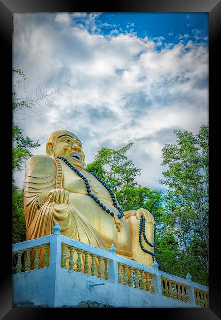 Thailand Hua Hin Chinese Temple Giant Buddha Framed Print by Antony McAulay