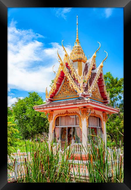 Thailand Hua Hin Chinese Temple Small Garden Shrin Framed Print by Antony McAulay