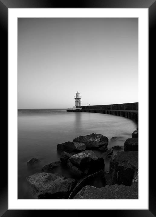 Raa Lighthouse in Sweden Long Exposure Mono Framed Mounted Print by Antony McAulay