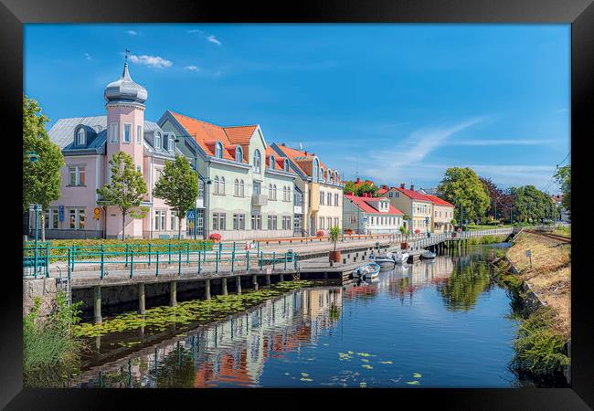 Ronneby Canalside View Framed Print by Antony McAulay