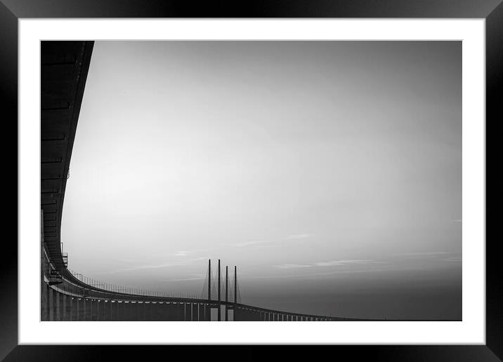 Oresunds Bridge Abstract View Framed Mounted Print by Antony McAulay
