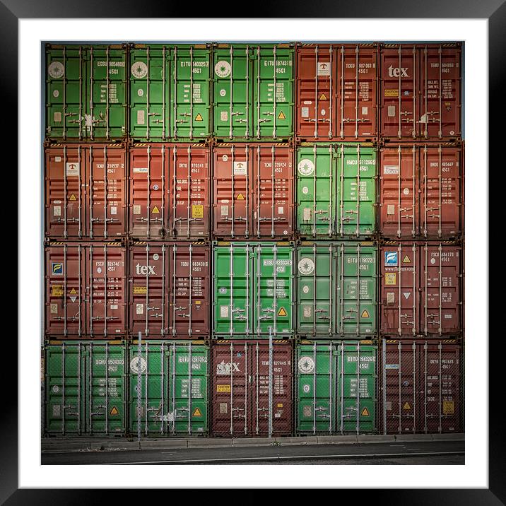 Helsingborg Docklands Freight Containers Framed Mounted Print by Antony McAulay