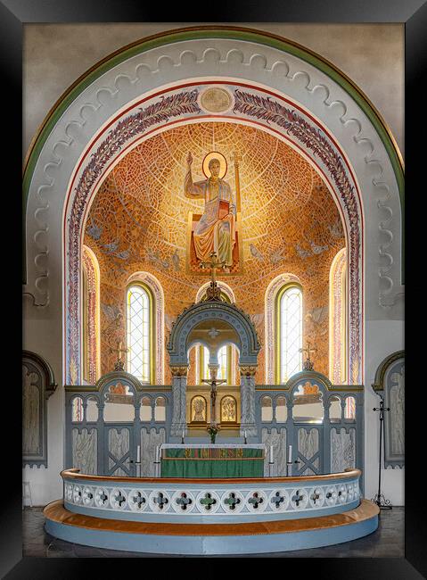 Brakne Hoby Church Interior Altar Framed Print by Antony McAulay