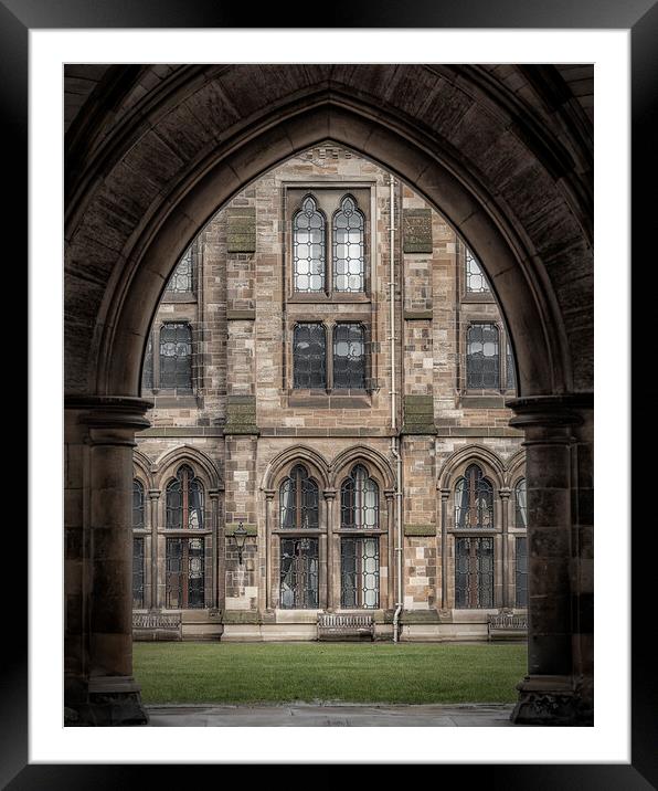 Glasgow University Cloisters Archway Framed Mounted Print by Antony McAulay