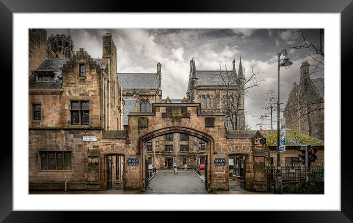 Glasgow University Main Gate Framed Mounted Print by Antony McAulay