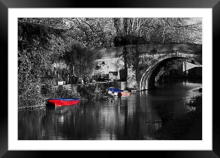 Colour Boats On The Stroud Water Canal Framed Mounted Print by Ben Kirby