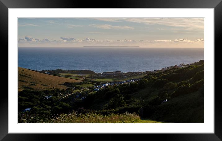  Woolacombe Town, Sea Front & Lundy Isle Framed Mounted Print by Ben Kirby