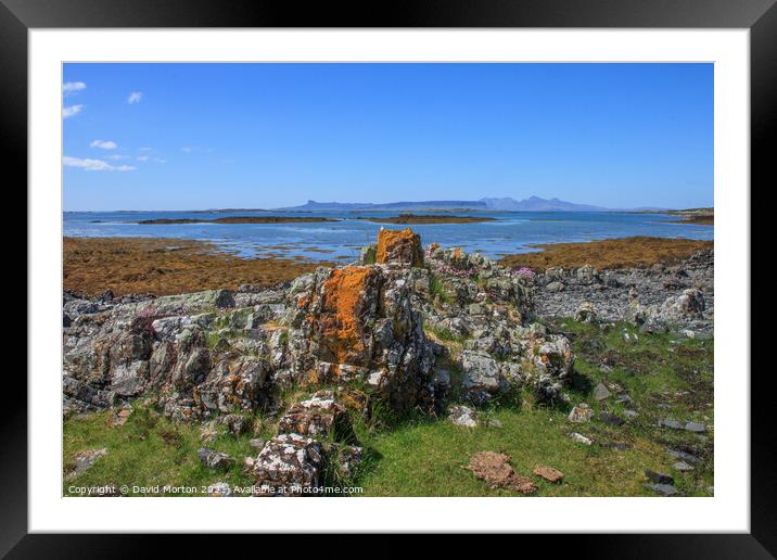 Eigg and Rum from Arisaig Framed Mounted Print by David Morton