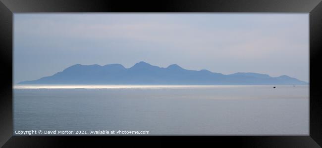 Island of Rum from Arisaig on a Calm Day Framed Print by David Morton