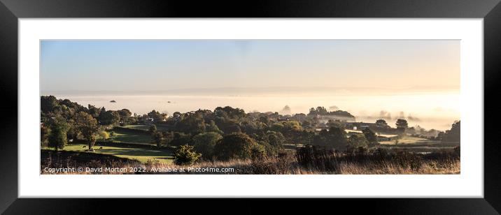 Early Morning Mist across the Cheshire Plain in Autumn Framed Mounted Print by David Morton