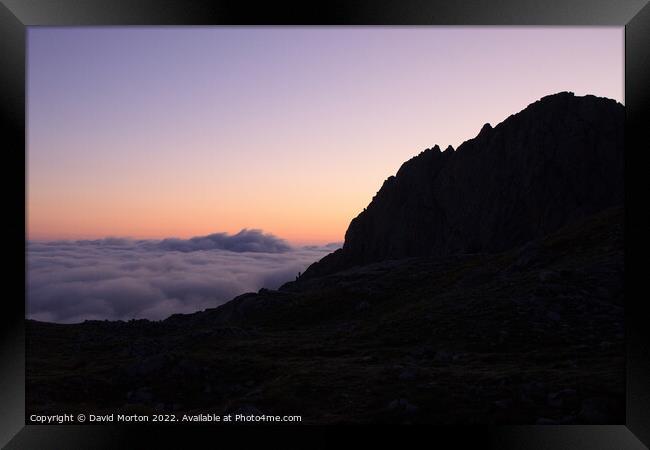 Dawn in the Picos De Europa with Cloud Inversion Framed Print by David Morton