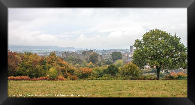 Ludlow Castle in the Autumn Framed Print by David Morton
