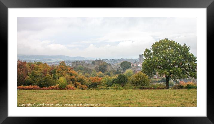 Ludlow Castle in the Autumn Framed Mounted Print by David Morton