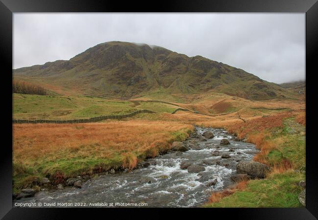Harter Fell from Haweswater Reservoir Framed Print by David Morton