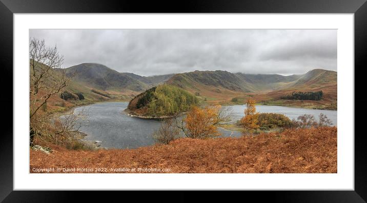 Haweswater Reservoir with High Street beyond Framed Mounted Print by David Morton