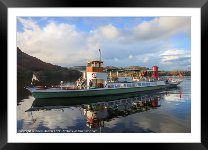 Ullswater Steamer Approaching Howtown Pier Framed Mounted Print by David Morton