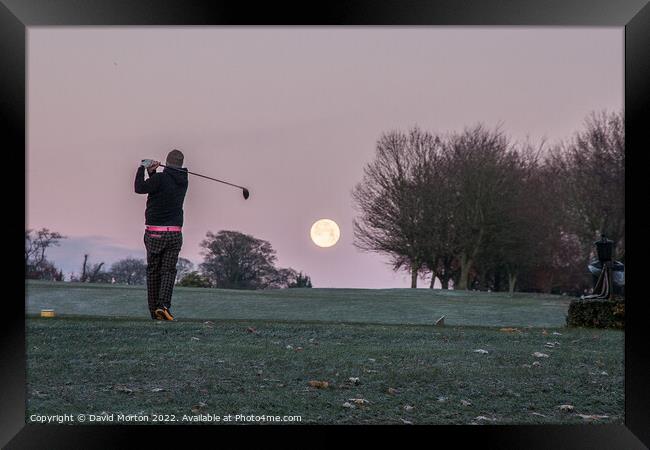 Teeing off with the Moon Framed Print by David Morton