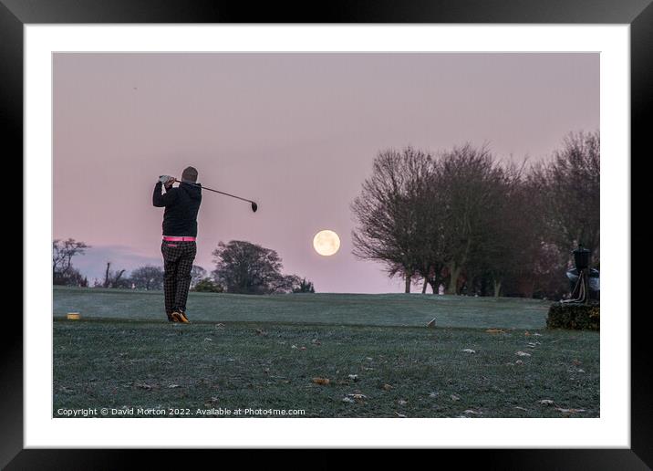 Teeing off with the Moon Framed Mounted Print by David Morton