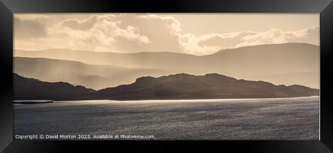 Silhouette of the hills south of Upper Loch Torridon Framed Print by David Morton
