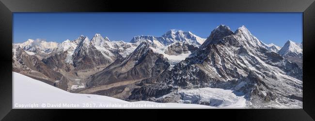 Mount Everest from High Camp on Mera Peak Framed Print by David Morton