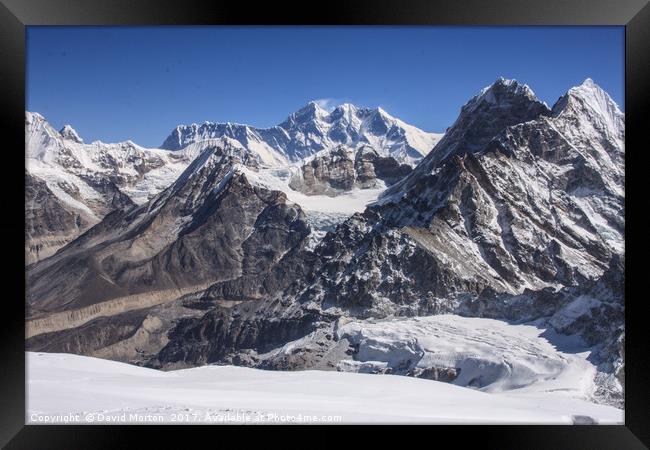 Mount Everest from High Camp on Mera Peak Framed Print by David Morton