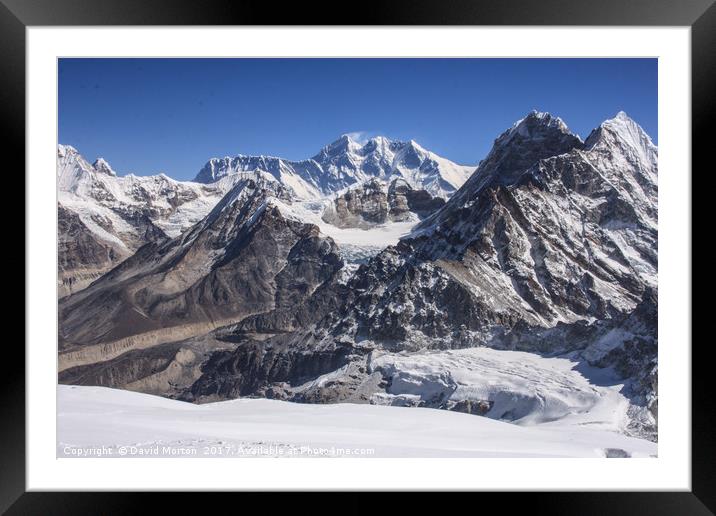 Mount Everest from High Camp on Mera Peak Framed Mounted Print by David Morton