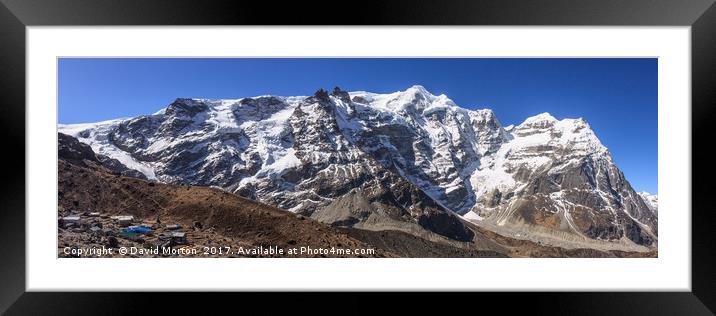 Mera Peak from Khare Framed Mounted Print by David Morton