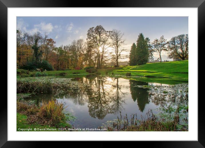 Lake at Arlington Court Framed Mounted Print by David Morton