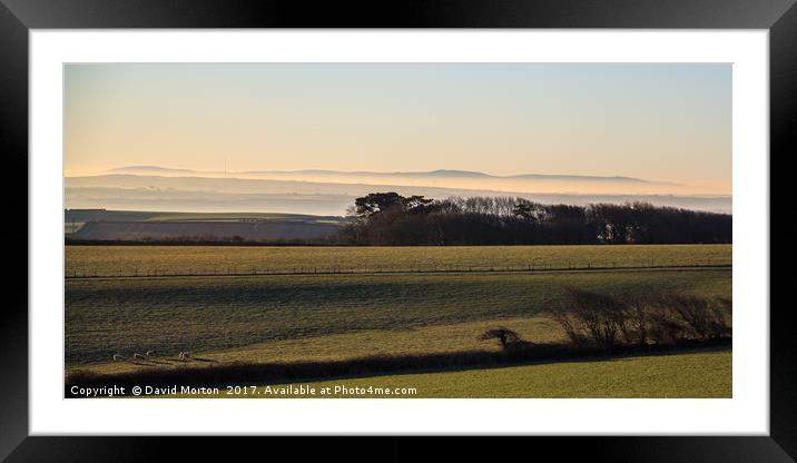 Dartmoor from North Devon on a January Morning Framed Mounted Print by David Morton