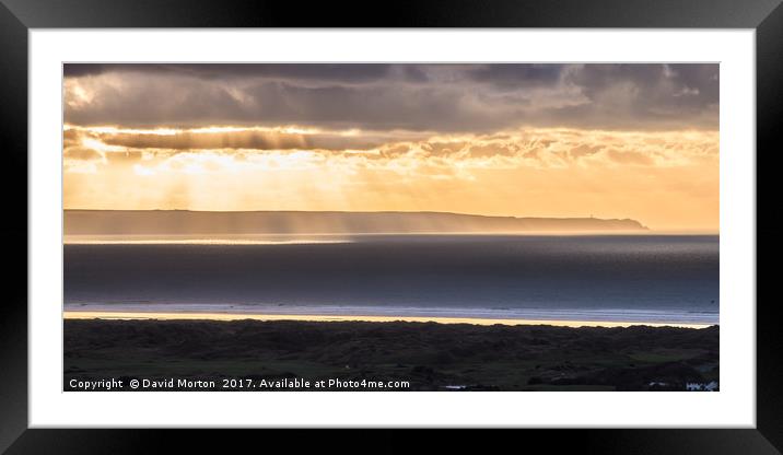 Sunset over Hartland Peninsular Framed Mounted Print by David Morton