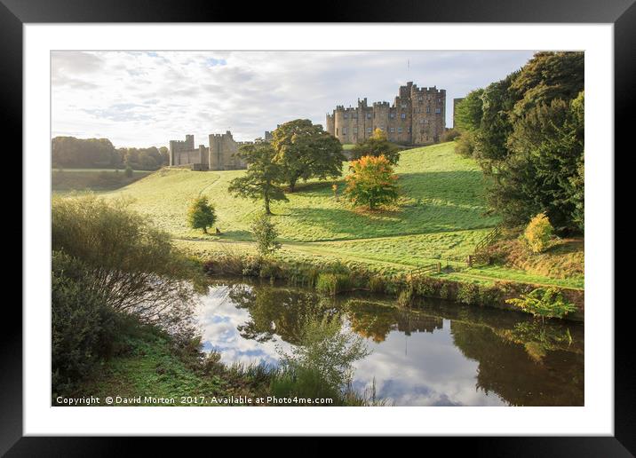 Alnwick Castle above the River Aln Framed Mounted Print by David Morton