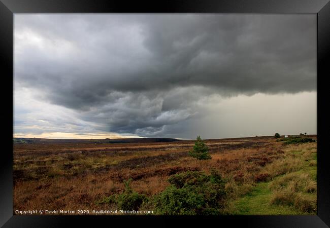 Dark Clouds over the North York Moors Framed Print by David Morton