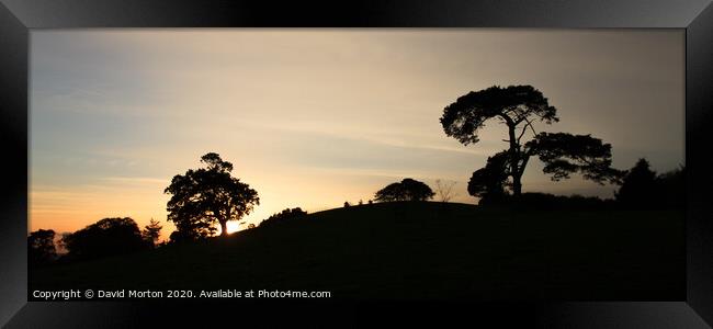 Trees Silhouetted Against Evening Sky Framed Print by David Morton