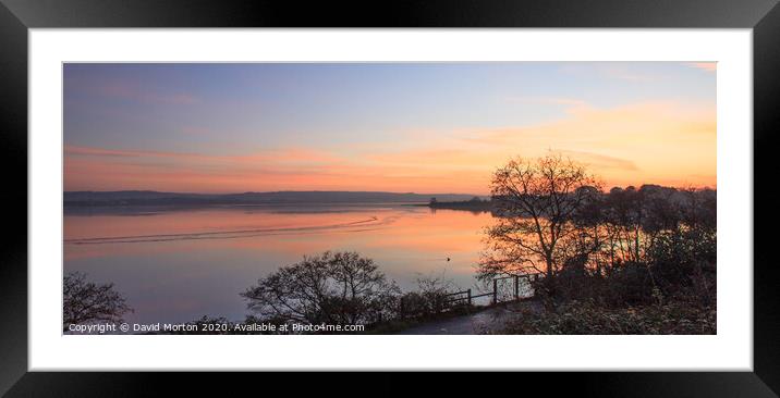 Sunset over the Taw Estuary Framed Mounted Print by David Morton